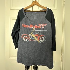 Van Halen Plus Size 2X Pinup Raglan 3/4 sleeve t-shirt